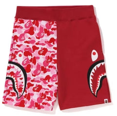 BAPE ABC Camo Side Shark Sweat Shorts Pink/Red