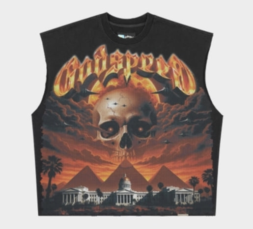 Godspeed Echoes Empire Sleeveless T-Shirt Black Wash