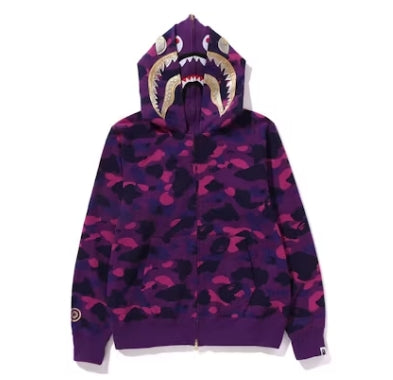 BAPE Color Camo Double Shark Full Zip Hoodie (SS24) Purple