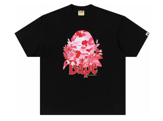 BAPE Flora Big Ape Head Relaxed Fit Tee Black