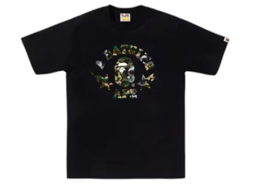 BAPE 1st Camo Crazy Sta College Tee Black