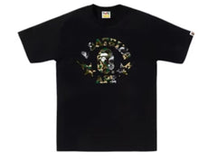 BAPE 1st Camo Crazy Sta College Tee Black