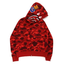 BAPE Color Camo Shark Wide Fit Full Zip Hoodie Red