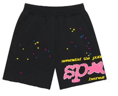 Sp5der Punk V2 Sweatshorts Black
