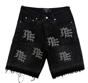 Mixed Emotion ME Rhinestone Denim Shorts