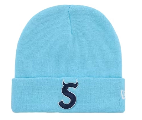 Supreme New Era Devil S Logo Beanie Light Blue
