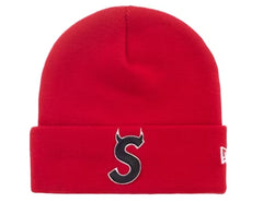 Supreme New Era Devil S Logo Beanie Red