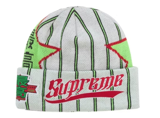 Supreme New Era Stars Beanie White