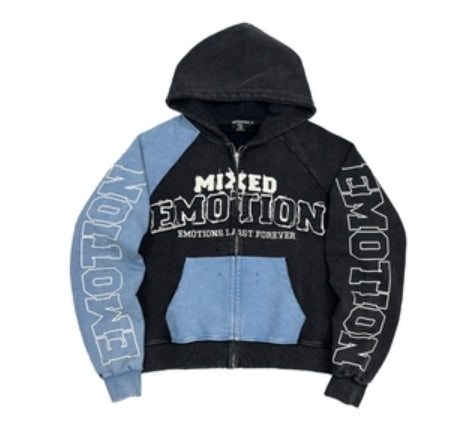 Mixed Emotion Blue Split Decision Hoodie