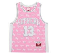 Supreme Mitchell & Ness Monogram Basketball Jersey Pink