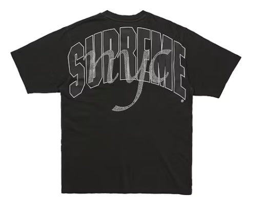 Supreme Rhinestone Script S/S Top Black