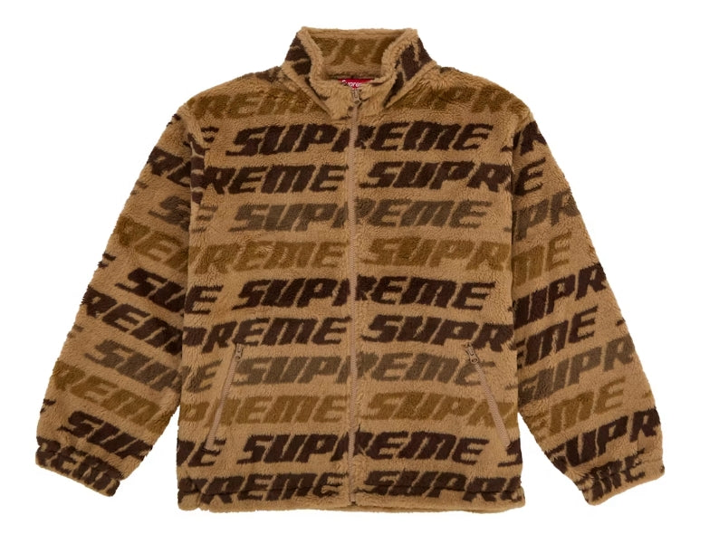 Supreme Repeat Jacquard Fleece Jacket Tan