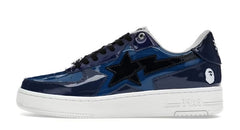 A Bathing Ape Bape Sta Icon Low Navy Blue Patent