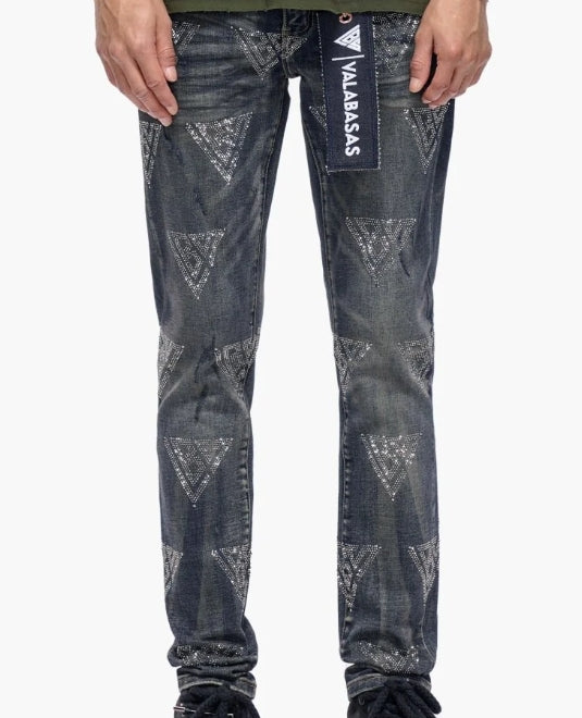 Valabasas Scatter Skinny Dark Dirty Blue Jeans