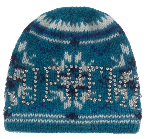 Supreme Studded Fair Isle Beanie Blue