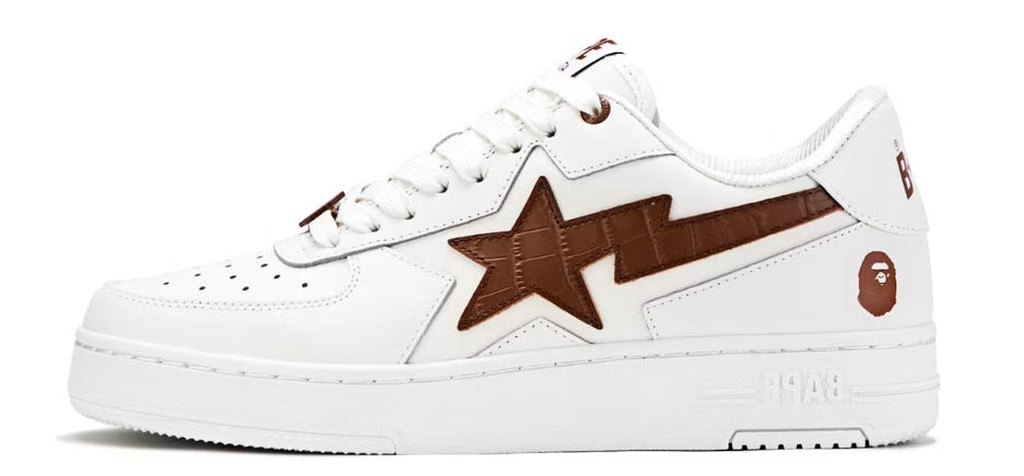 A Bathing Ape Bape Sta Icon #1 M2 White Brown Croc
