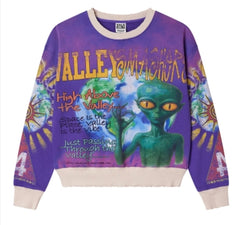 VALE FOREVER SPACE ALIEN CREWNECK PURPLE