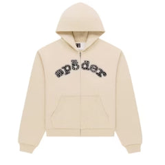 Sp5der Mixed Stone OG V2 Zip Hoodie Cream