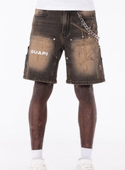 GUAPI Vintage Brown Spider Shorts
