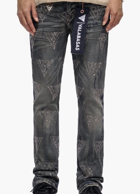 Valabasas Show Dark Dirty Blue Stacked Jeans