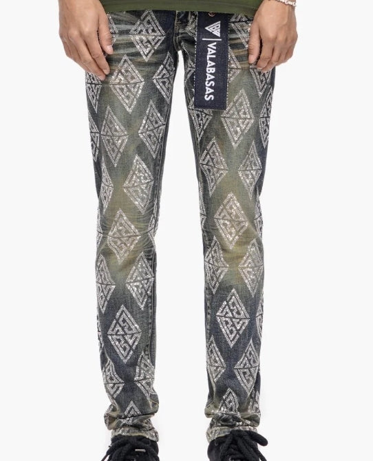 Valabasas Gather Skinny Dark Blue Wash Jeans