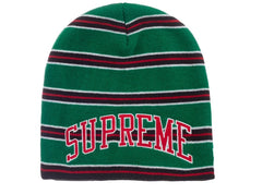 Supreme New Era Stripe Beanie Green
