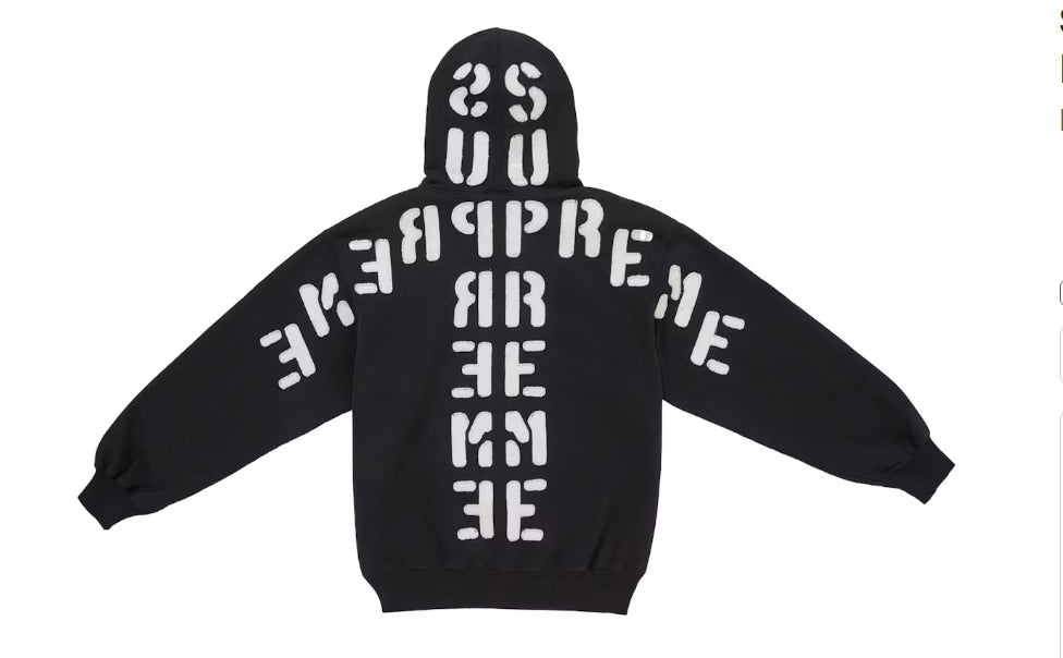 Supreme Mirrored Applique Hooded Sweatshirt Black