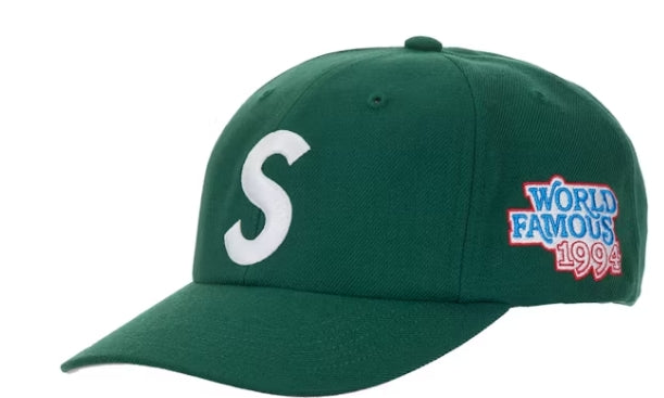 Supreme World Famous S Logo 6-Panel Hat Green