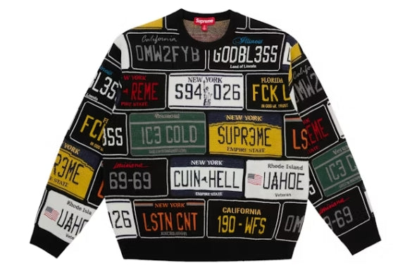 Supreme License Plate Sweater Black