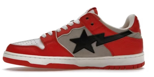A Bathing Ape Sk8 Sta #4 Grey Red Pre-Owned