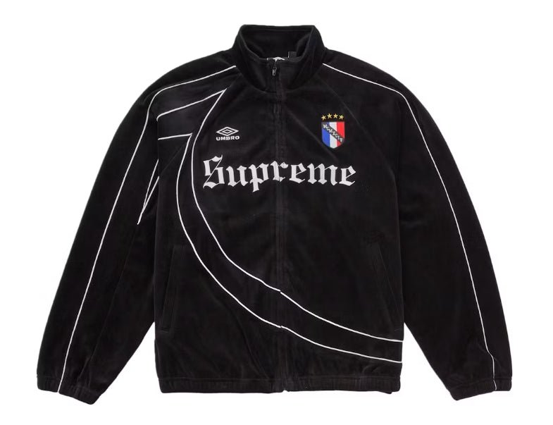 Supreme Umbro Velour Track Jacket Black
