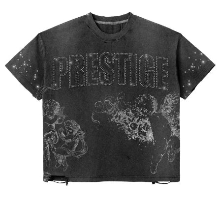 Prestige Distressed Angel Rhinestone Tee