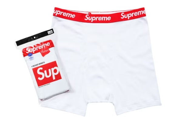 Supreme Hanes White Boxer Briefs (4 Pack)