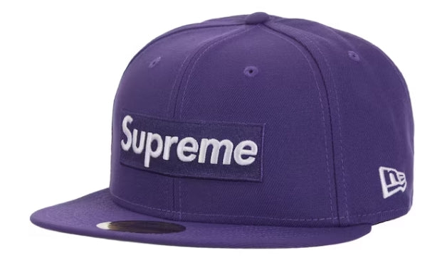 Supreme MLB Teams Box Logo New Era 59Fifty Hat Purple