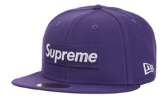 Supreme MLB Teams Box Logo New Era 59Fifty Hat Purple