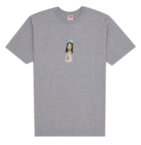 Supreme Prayer Card Box Logo Tee Heather Grey