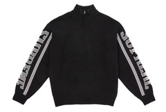 Supreme Jacquard Sleeve Half Zip Sweater Black