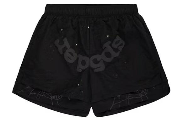 Sp5der OG Web Double Layer Shorts Black