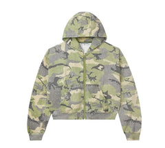 VALE FOREVER CRYSTAL CAMO ZIP-UP JACKET GREEN