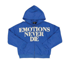 Mixed Emotion Blue End Rhinestone Hoodie