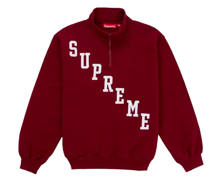 Supreme Slant Applique Half Zip Pullover Cardinal Red