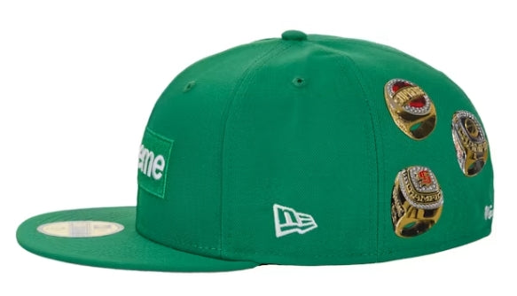 Supreme Rings Box Logo New Era 59Fifty Fitted Hat Green