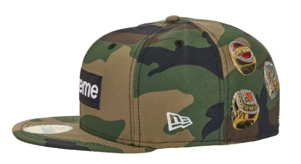 Supreme Rings Box Logo New Era 59Fifty Fitted Hat Woodland Camo