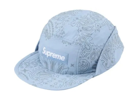 Supreme Reflective Bandana Sunshield Camp Cap Light Blue