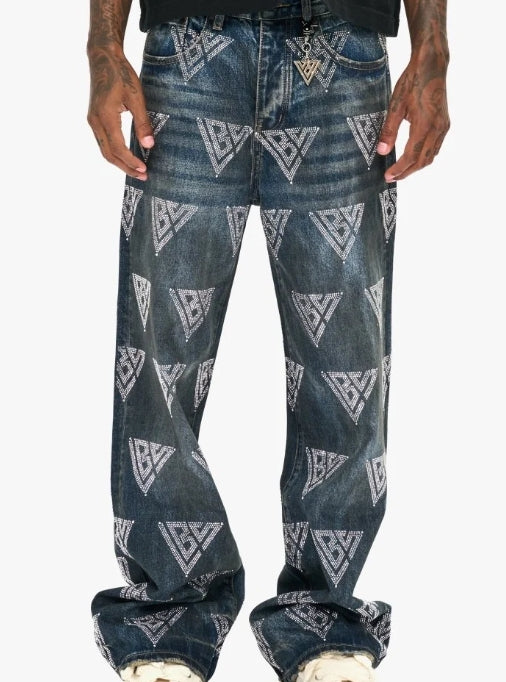 Valabasas Showing Dark Blue Baggy Jeans