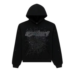 Sp5der Rhinestone Punk V2 Hoodie Black