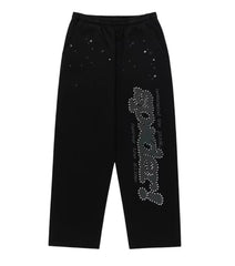 Sp5der Rhinestone Punk V2 Sweatpants Black