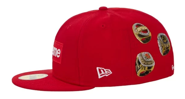 Supreme Rings Box Logo New Era 59Fifty Fitted Hat Red