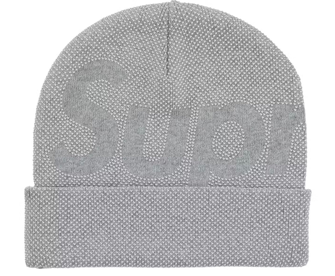 Supreme Studded Knockout Big Logo Beanie Heather Grey