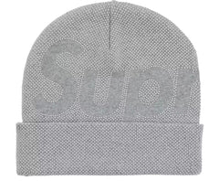 Supreme Studded Knockout Big Logo Beanie Heather Grey